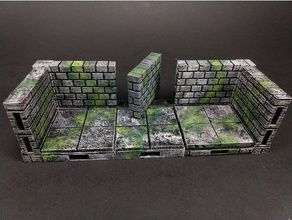 openforge 20 cut stone separate wall secret doors toy & game accessories dnd tiles dungeon miniatures openforge2 pathfinder rpg tabletop terrain tile 3d print model - Mito3D