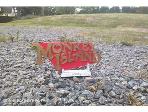 monkey island in piedi segno giochi 3d print model - Mito3D
