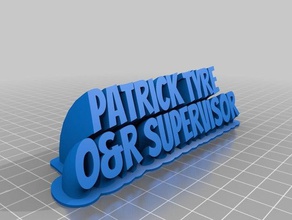 patrick tyre office customized 3d print model - Mito3D