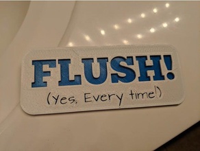 flush sign bathroom kids toilet 3d print model - Mito3D