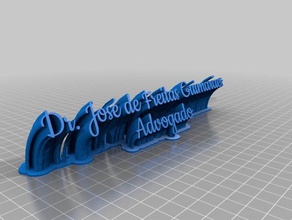 meine angepasste geschwungene 2-Zeile name plate dr jos freitas guimar es office kundengebundene 3d print model - Mito3D