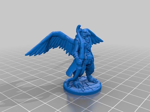 aarakocra ranger combattente giochi 28mm arciere dnd in miniatura dungeons dragons fighter pathfinder 3D print model - Mito3D