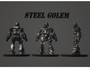 steel golem toys & games clay golem dnd dungeons dragons flesh golem golem mini miniature miniatures monster monster hunter pathfinder pathfinder rpg roleplaying roleplaying game steel 3d print model - Mito3D
