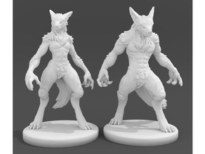 werewolf miniatures toy & game accessories 3dprintable dungeons dragons fantasy lycan lycanthrope miniature shapeshifter tabletop wolf 3d print model - Mito3D