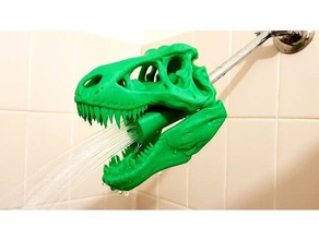 t-rex cabeça de chuveiro - australiano montagem casa banho dinossauro trex 3d print model - Mito3D