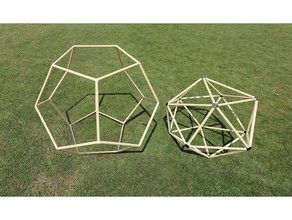 polyhedrons 20 12 faces tube models build sculptures electric tubes icosahedron frame polyhedra polyhedron pvc pipe sketchup spherical 3d print model - Mito3D