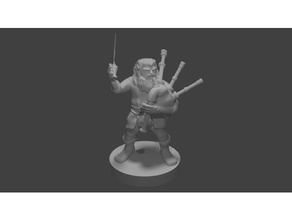 halfling joueur de cornemuse sculptures bard le mdn miniature donjons dragons 3d print model - Mito3D