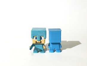 minecraft mini figura v2 mattel vinile replica modelli figure minifig vari personaggi 3d print model - Mito3D