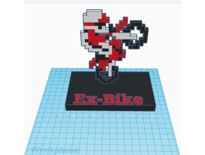 ex-bike 2d art bike classic game motorcycle nintendo pixel 3d print model - Mito3D