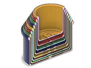 nummeriert stacking-Becher Spielzeug & Spiele baby Bad Badewanne cups stacking - 3d print model - Mito3D