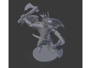 winged kobold fighter crown creatures 3d print model - Mito3D