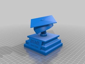 l'obtention du diplôme trophée décor la pac degré grad statue le 3d print model - Mito3D