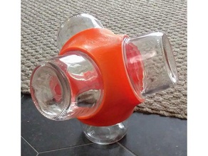 canning jar 4-forma de placa recipientes caltrop vidro tampa frasco tetraédrico tetraedro boca larga 3d print model - Mito3D