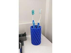 paramétrico de la espiral copa los contenedores cuarto baño personalizador escritorio openscad lápiz titular un sostenedor pluma cepillo dientes 3d print model - Mito3D