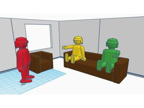 fauteuil canapé playmobil jouets & jeux 3d print model - Mito3D