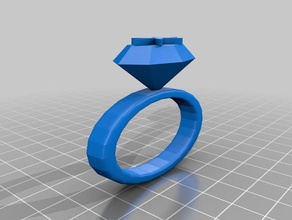 flower diamond ring rings 3d print model - Mito3D