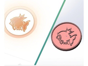 pokemon andare magikarp distintivo giochi e giocattoli badge 3d print model - Mito3D