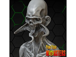 Vampir-mutant Skulpturen die Büste dnd halloween horror monster Skulptur Vampir 3d print model - Mito3D