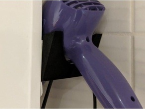 between wall hairdryer holster bathroom hairdryerholder 3d print model - Mito3D