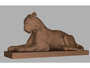 nassau hall tiger sculpt animals princeton sculpture statue 3d print model - Mito3D