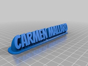 carmen mallard sweeping 2-line name plate text office customized 3d print model - Mito3D
