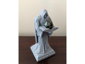 mage etkin tutucu heykeller kitap durumda pelerin zar ekran yaşlı şekil oyun Tanrı mezar taşı mermer mini minyatür haydut büyü heykel taş masa üstü Sihirbazı 3d print model - Mito3D