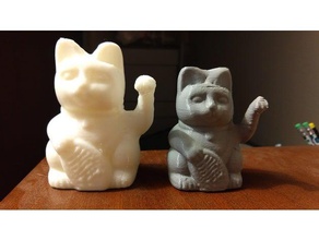 adjusted waving cat art beckoning japanese lucky maneki neko 3d print model - Mito3D