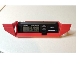 thermometer-hygrometer-Halter trockene box 3d Drucker Zubehör Halterung Trockenmittel trocken drybox filament-Speicher hygrometer thermometer 3d print model - Mito3D