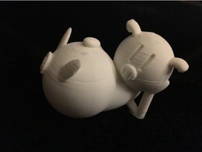 guinlet sculptures cartoon guinea pig piggy pigtail 3d print model - Mito3D