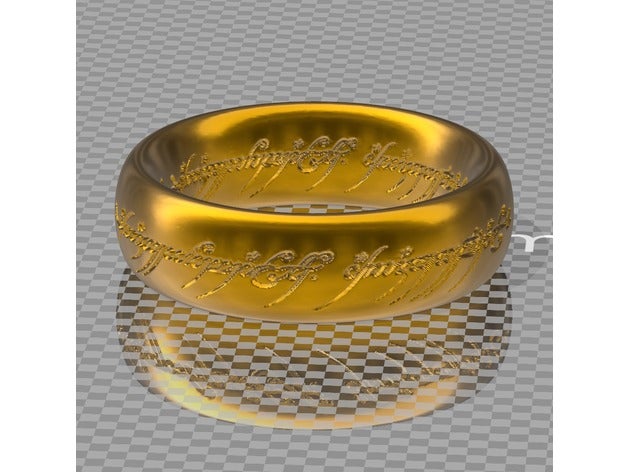 une bague les anneaux le bracelet brazalete or gollum hobbit jrrt jrr tolkien seigneur des lotr anneau matlab pulsera de l'anneau sauron sla 3D print model - Mito3D