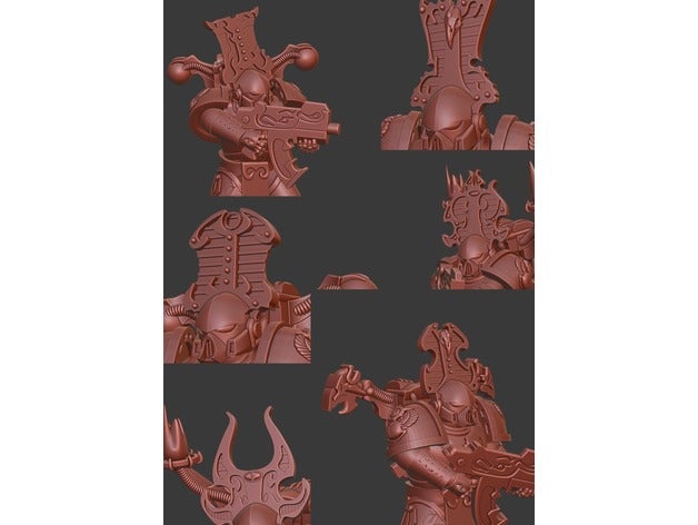 toda a poeira cabeças jogos chaos space marines milhares de filhos warhammer40k 3D print model - Mito3D