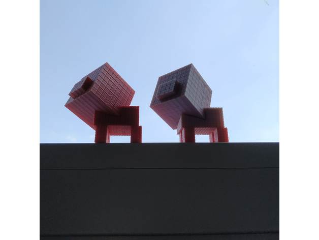 minecraft piggy sculptures animals figures pig piglet 3D print model - Mito3D