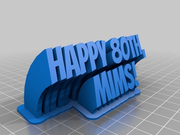 my customized sweeping 2-line name plate text mims office 3D print model - Mito3D