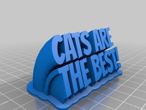 sweeping 2-line name plate cats best office customized 3d print model - Mito3D