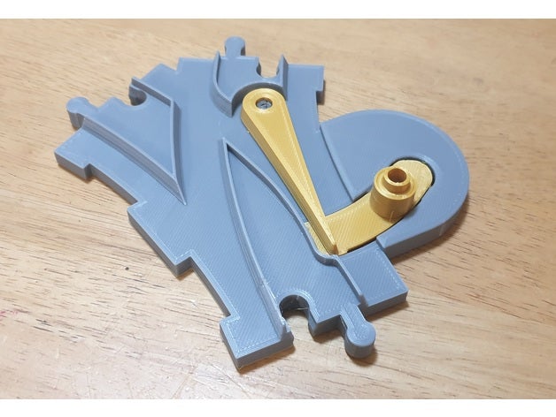 duplo commutateur de piste solide base gauche à droite l'interrupteur L'imprimante 3d pièces pistes train lego compatible pla le 3D print model - Mito3D