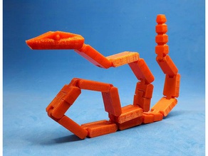flexi serpiente de cascabel a los animales animal articulado articulados flexible juguete 3d print model - Mito3D