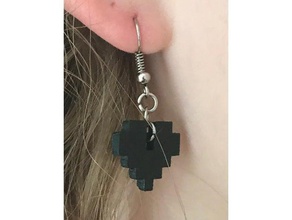 pixel cuore orecchino gli orecchini 3d print model - Mito3D