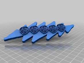 grateful dead lightening bolt roses 3d printing 3d print model - Mito3D