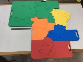 o brasil mapa político de aprendizagem do 3d print model - Mito3D