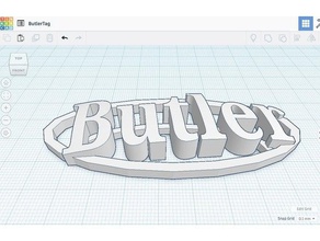 butler nom de la balise porte-clés 3d print model - Mito3D