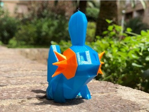 low poly mudkip creatures pokemon 3d print model - Mito3D