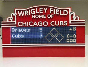 wrigley marquee mlb-led-scoreboard signs & logos chicago cubs mlb scoreboard field 3d print model - Mito3D