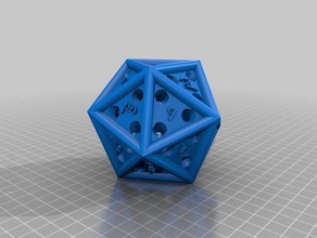 20-sided holy elven saber cat die dice 3d print model - Mito3D