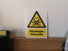 dihydrogenmonoxid Warnzeichen Schilder & logos dhmo sign giftig sind Warnung 3d print model - Mito3D