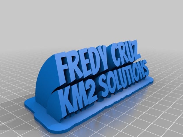 fredy cruz de trabalho texto office personalizado 3D print model - Mito3D