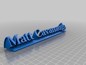 matt sweeping name plate remix office customized 3d print model - Mito3D