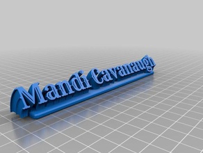 mandi sweeping name plate remix office customized 3d print model - Mito3D