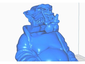 orc buddha w broken tusk lotr collection sculptures bust lord rings remix statue 3d print model - Mito3D