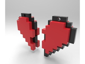 pixel heart accessories mercedes vassa zona3d 3d print model - Mito3D