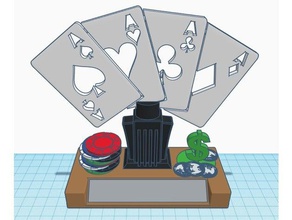 poker-Trophäe Spiele Karten poker trophy 3d print model - Mito3D